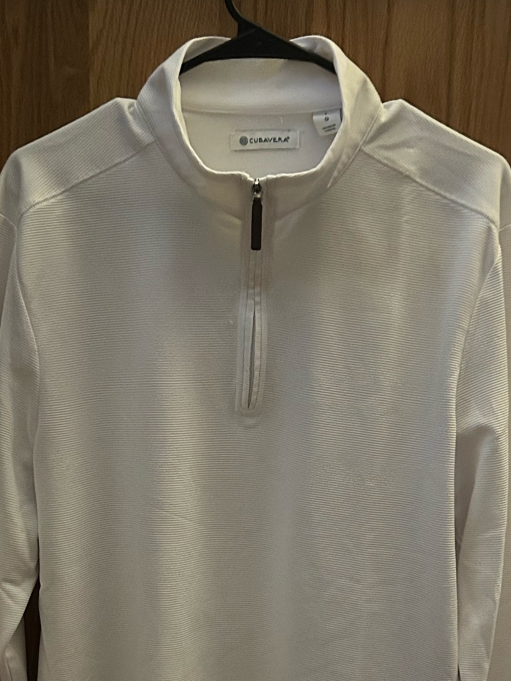 Cubavera White Ribbed-Quarter Zip - Picture 2 of 6